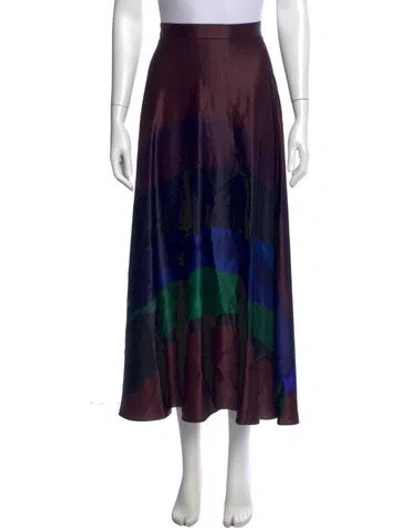 Pre-owned Roksanda Silk Long Skirt In Blue