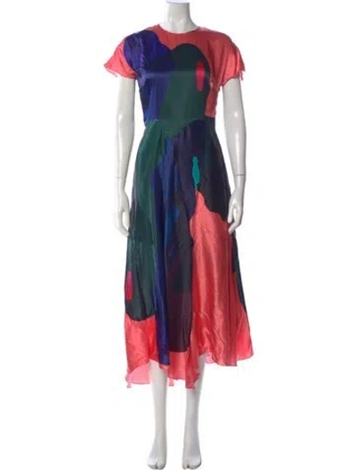 Pre-owned Roksanda Silk Midi Length Dress In Blue