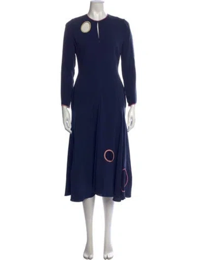 Pre-owned Roksanda Silk Midi Length Dress In Blue