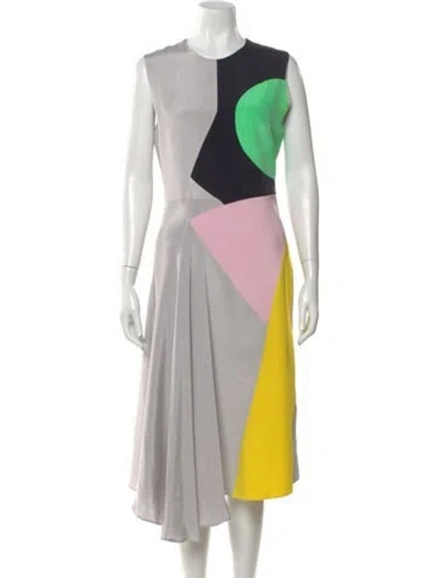 Pre-owned Roksanda Silk Midi Length Dress In Gray