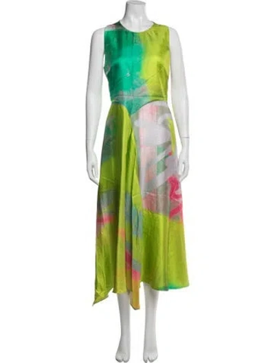 Pre-owned Roksanda Silk Midi Length Dress In Green