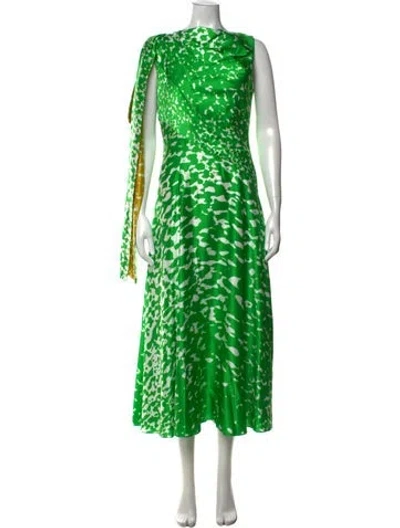 Pre-owned Roksanda Silk Midi Length Dress In Green