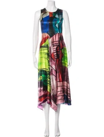 Pre-owned Roksanda Silk Midi Length Dress In Multi