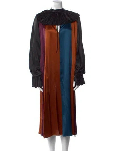 Pre-owned Roksanda Silk Midi Length Dress In Orange