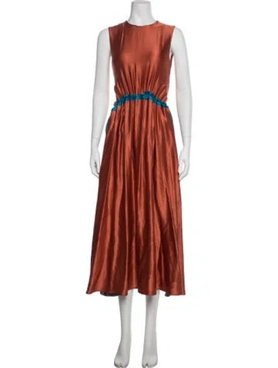 Pre-owned Roksanda Silk Midi Length Dress In Orange