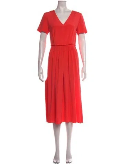 Pre-owned Roksanda Silk Midi Length Dress In Orange