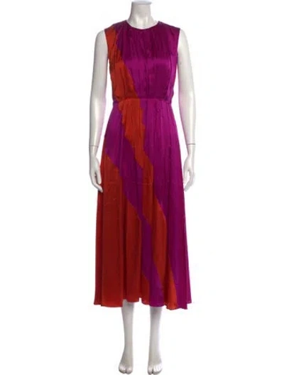 Pre-owned Roksanda Silk Midi Length Dress In Purple