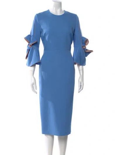 Pre-owned Roksanda Silk Midi Length Dress W/ Tags In Blue