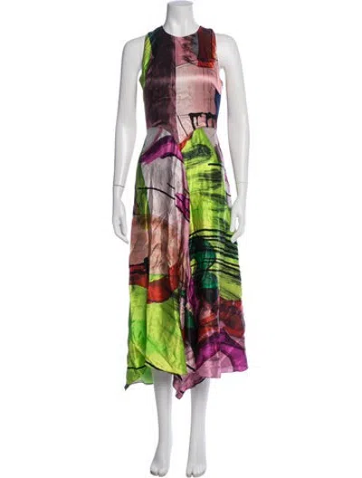 Pre-owned Roksanda Silk Midi Length Dress W/ Tags In Pink