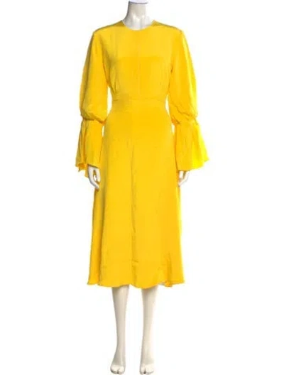 Pre-owned Roksanda Silk Midi Length Dress In Yellow
