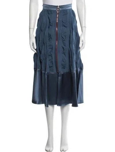 Pre-owned Roksanda Silk Midi Length Skirt In Blue