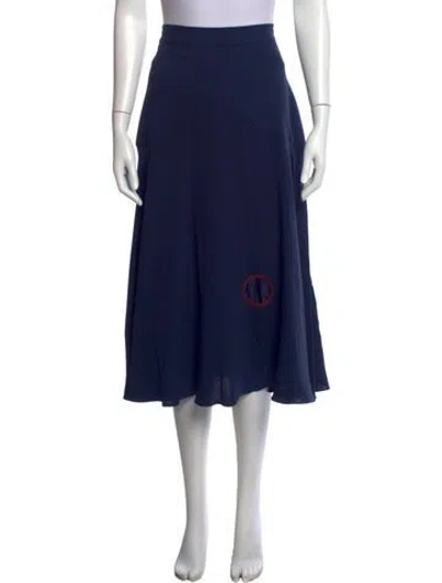 Pre-owned Roksanda Silk Midi Length Skirt In Blue