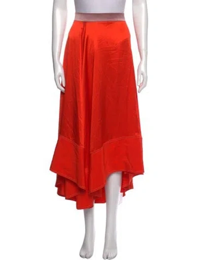 Pre-owned Roksanda Silk Midi Length Skirt In Orange