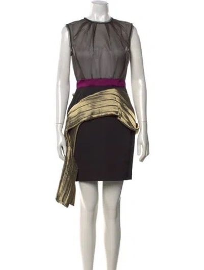 Pre-owned Roksanda Silk Mini Dress In Black