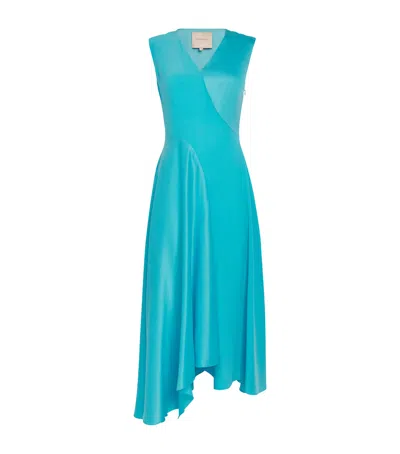 Roksanda Silk Miral Midi Dress In Blue
