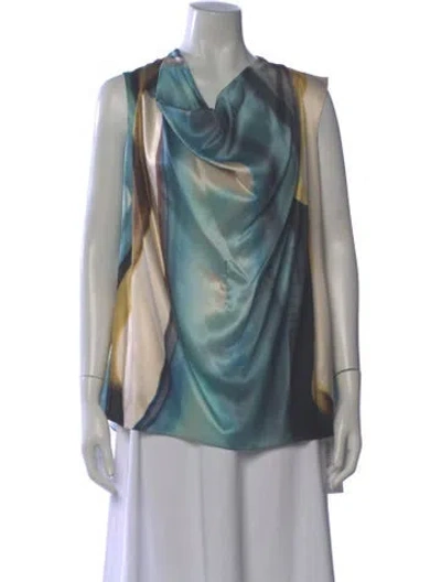 Pre-owned Roksanda Silk Printed Blouse In Blue