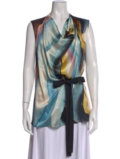 Pre-owned Roksanda Silk Printed Blouse In Blue