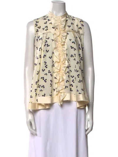 Pre-owned Roksanda Silk Printed Blouse In Neutral