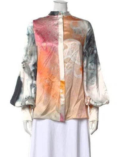 Pre-owned Roksanda Silk Printed Blouse In White