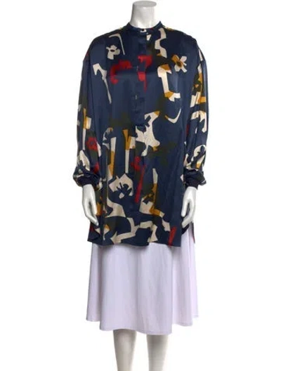 Pre-owned Roksanda Silk Printed Tunic In Blue