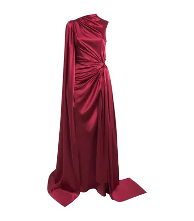 Roksanda Silk Satin Asymmetric Orien Gown In Red