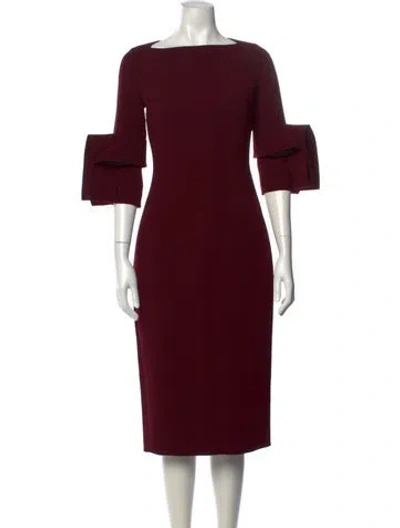 Pre-owned Roksanda Square Neckline Knee-length Dress In Burgundy