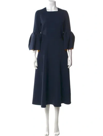 Pre-owned Roksanda Square Neckline Long Dress In Blue