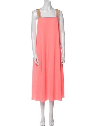 Pre-owned Roksanda Square Neckline Midi Length Dress In Orange
