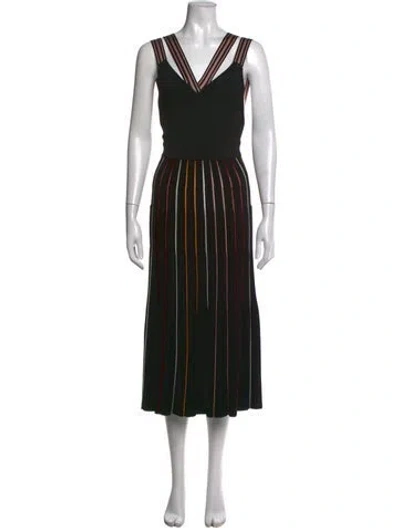 Pre-owned Roksanda Striped Midi Length Dress In Black