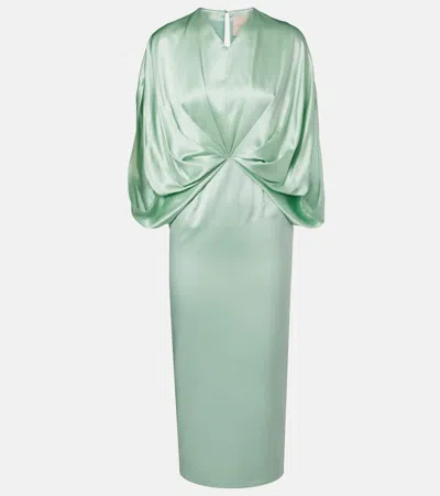 Roksanda Tari Gathered Silk Cocktail Dress In Green