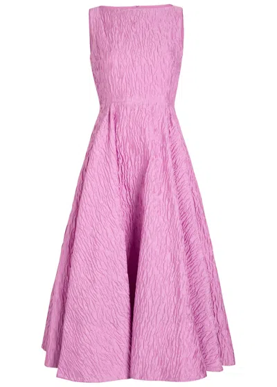 Roksanda Tera Cloqué Midi Dress In Pink