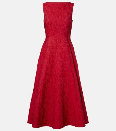 Roksanda Tera Cloqué Midi Dress In Red