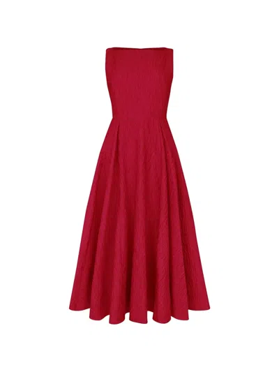 Roksanda Tera Crinkled-effect Maxi Dress In Red