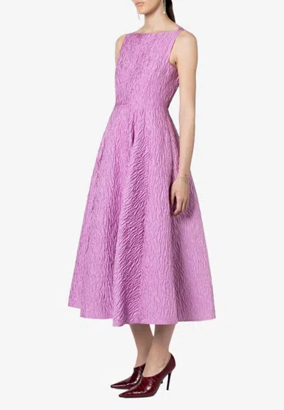 Roksanda Tera Textured Crepe Midi Dress In Purple