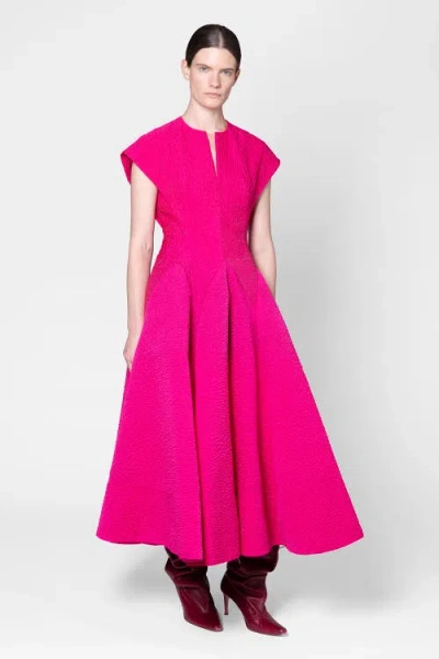 Roksanda Textured A-line Rova Dress In Pink