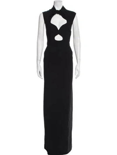 Pre-owned Roksanda Tie Neck Long Dress In Black