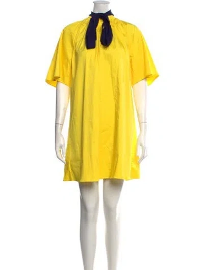 Pre-owned Roksanda Tie Neck Mini Dress In Yellow