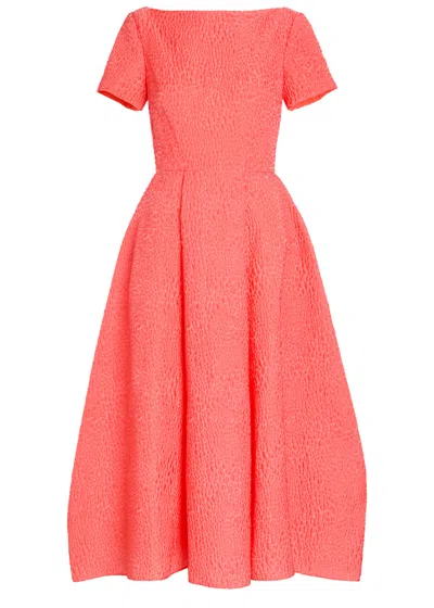 Roksanda Vaela Wide-neck Cloqué Midi Dress In Multi