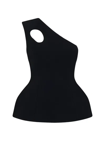 Roksanda Vala Cut-out Peplum Top In Black