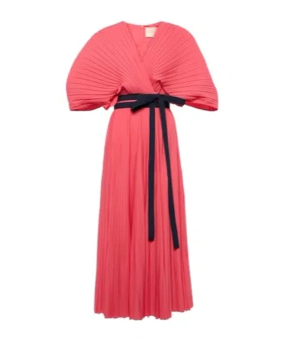Roksanda Vendita Belted Midi Dress In Pink