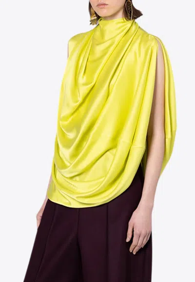 Roksanda Vesper Draped Top In Yellow