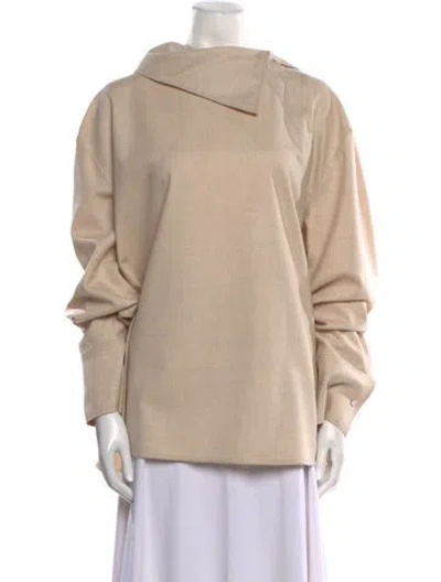 Pre-owned Roksanda Virgin Wool Mock Neck Sweatshirt W/ Tags In Neutral
