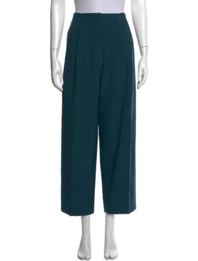 Pre-owned Roksanda Virgin Wool Wide Leg Pants In Green