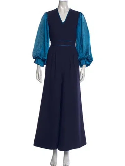 Pre-owned Roksanda V-neck Jumpsuit In Blue