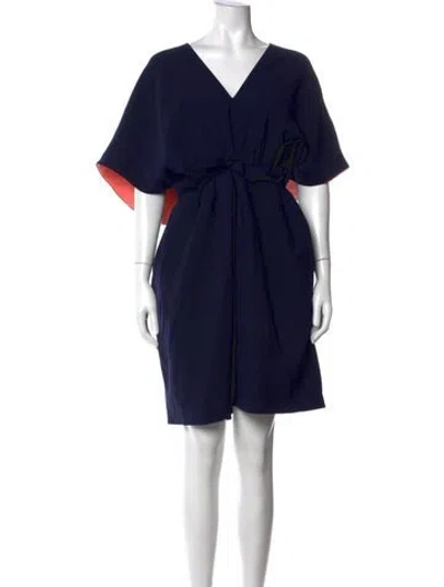 Pre-owned Roksanda V-neck Knee-length Dress In Blue