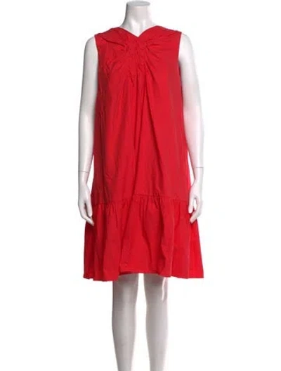 Pre-owned Roksanda V-neck Knee-length Dress In Red