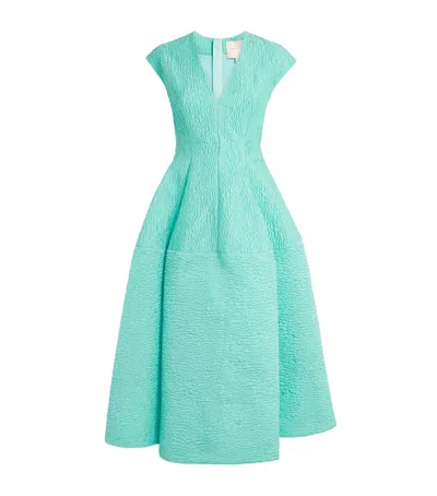 Roksanda V-neck Kova Midi Dress In Blue