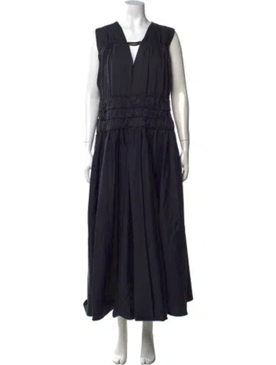 Pre-owned Roksanda V-neck Long Dress In Blue