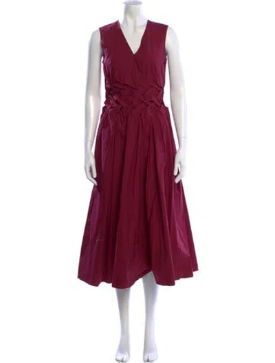 Pre-owned Roksanda V-neck Long Dress In Burgundy