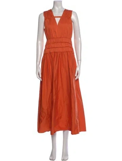 Pre-owned Roksanda V-neck Long Dress In Orange